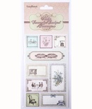 Набір тканинних сатинових наліпок від ScrapBerryʼs, 9 шт.