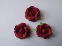 Розочка, цвет бордовый, 35х15 мм, 1 шт
