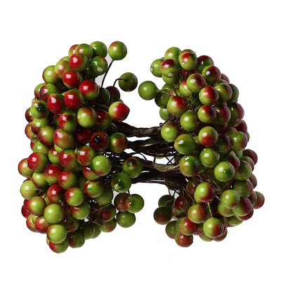 Ягідки калічили червоний-зелені 14.0mx12.0мм, 40 ягід