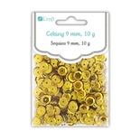 Паєтки круглі 9 мм, 10, колір золотого кольору, TM dpCraft (Dalprint)