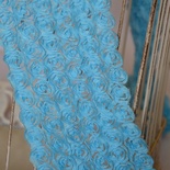 Стрічка з маленьких троянд, колір блакитний, 6 рядків квіточок, довжина 30 см