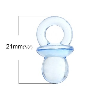 Акрилова підвіска "Соска", колір синій, 21x12мм, 1 шт.