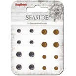 Набір кришталевих брадс "Море", колір кобальт, коричневий, 16шт.