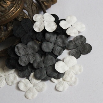 Гортензия, микс цветов: серый и белый, 2,5 см, 20 шт.
