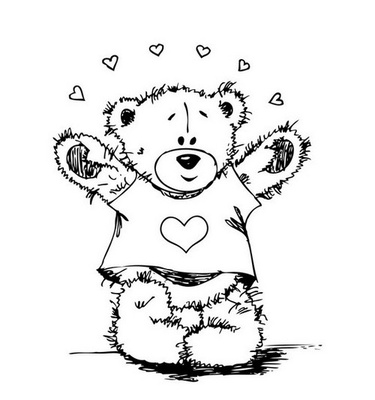 Акриловий штамп SV019 ведмедик, розмір 5,1x6,5см