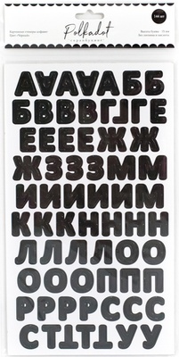 Картонные стикеры - алфавит "Черный" от Polkadot, 144 шт.