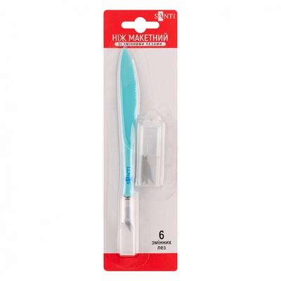 Ніж макетний SANTI поворотный для дизайнерських робіт, зі змінними лезами, 2 шт