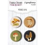 Скрап-фішки набір 4шт. Autumn botanical diary 515, ТМ Фабрика Декору.