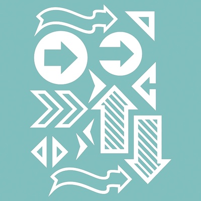 Чипборд від Вензелик - Набір стрілочок 03, розмір: 69*93 мм