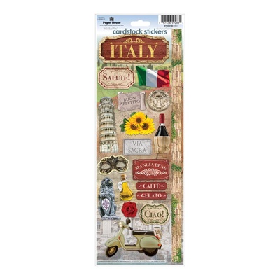 Наліпки від Paper House - Italy Cardstock Stickers, Італія, 12 шт., 12X33 см