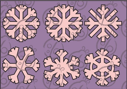 Чипборд. Набір "Сніжинки" №1. Великі