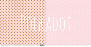 Лист двусторонней бумаги для скрапбукинга от Polkadot - "Розовый кварц " из коллекции "В горошек"