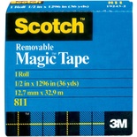 Скотч многоразового использования - Scotch ® Removable Tape .50", 12,7мм х 32,9 метров