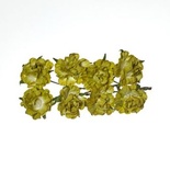 Троянди кучеряві, з паперу, зелені, 30 мм, 8 шт.