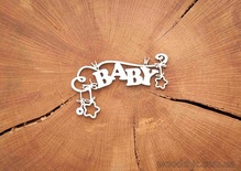 Чипборд от WOODchic - Подвеска "Baby", 8х4.7см