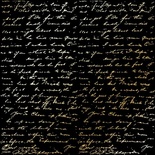 Аркуш одностороннього паперу з фольгуванням Golden Text Black 30,5x30,5см, ТМ Фабрика Декору