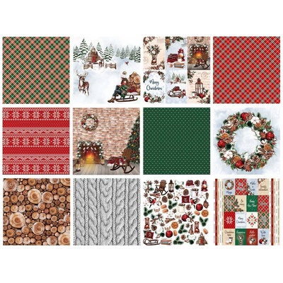 Набір двостороннього паперу для скрапбукінгу Bright Christmas 30,5x30,5см 10 аркушів