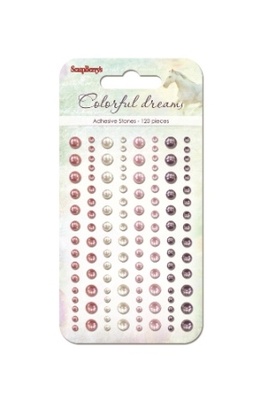 Клеевые полужемчужинки, 120 шт, 4 цвета, Цветные Сны 2