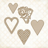 Чипборд Blue Fern StudiOs-Heart Set