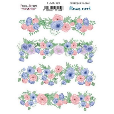 Набір наліпок (стікерів) Flower mood 104, ТМ Фабрика Декору