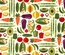 Тканина 100% бавовна - Овочі для кухні, 45x55см