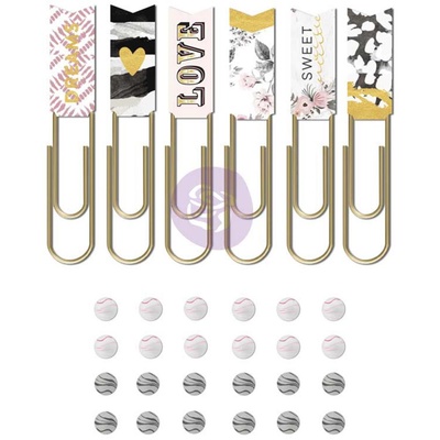 Набор украшений от Prima - Rose Quartz Gems & Paper Clips, 24+6 шт.