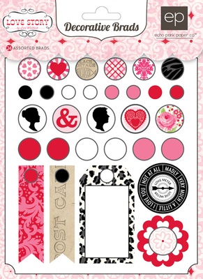 Набір брадс з Echo Park - Love Story Brads Set