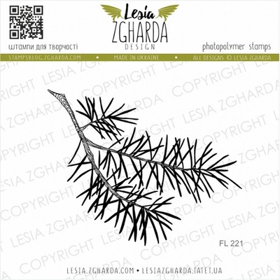 Акриловый штамп Lesia Zgharda Гілка сосни FL221