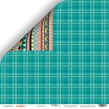 Аркуш двостороннього паперу для скрапбукінгу від Scrapmir - Зелений плед з колекції Funny Friends, 30x30 см