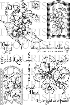 Набір акрилових штампів від Flourishes - Botanical Bookplates Vol. 2