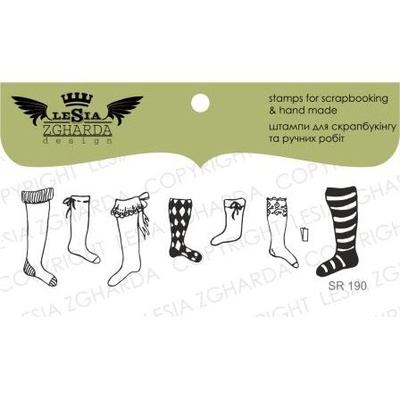 Акриловый штамп Lesia Zgharda SR190 Socks, 5 шт., размер набора 9x5 см