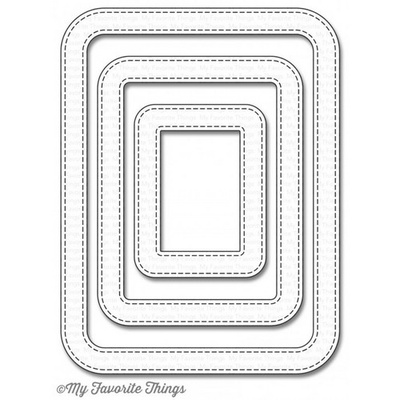 Ніж для вирубки My Favorite Things - Die-namics Stitched Rounded Rectangle Frames, 3 шт.