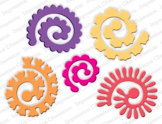 Нож для вырубки от Impression Obsession - Spiral Flowers Large - Спиральные цветы большие