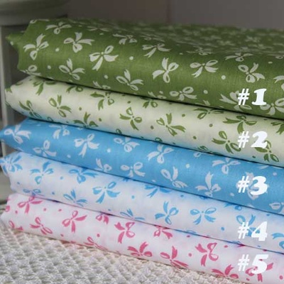 Бавовна, білі бантики на блакитному фоні, #3, 50x40см