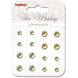 Набір кришталевих брадс "Весілля", колір жовто-зелений, 16шт.