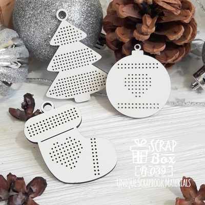 Деревʼяна фішка ScrapBox - Фішки для вишивки набір іграшок Fl-039