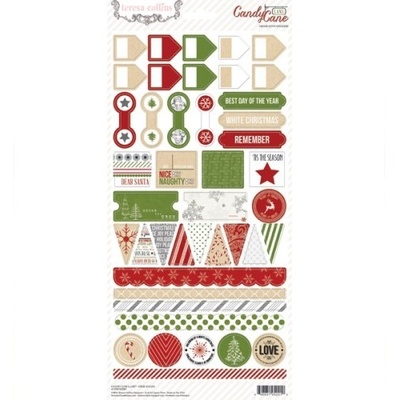 Набір наліпок Teresa Collins - Candy Cane Lane - Decorative Stickers