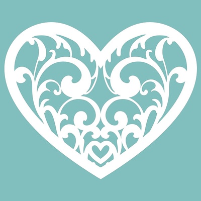 Чипборд від Вензелик - Сердечко 02, розмір: 44*53 мм