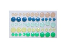 Клейові грановані камінці від ScrapBerryʼs, 50 шт., 5 кольорів, яскраві