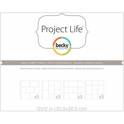 Набор файлов с кармашками Project Life by Becky Higgins - Small Variety Pack 6 - Designs W,X,Y, Z