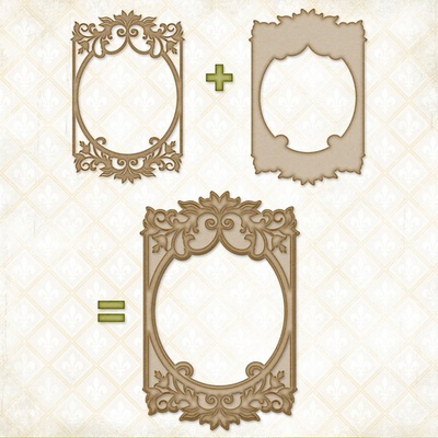 Чипборд Blue Fern Studios - Bordeaux Layered Frame