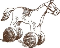 Акриловый штамп Stamp Rocking Horse, размер 3,5 * 4,4  см