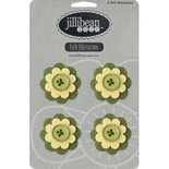 Набір квітів з фетру Jillibean Soup - Felt Blossoms - Green