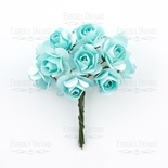 Букет маленьких квіточок троянд, бірюзові 12 шт., ТМ Фабрика Декору