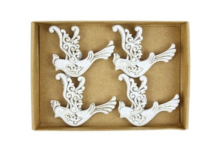 Набор декоративных украшений со стикерами от Scrapberry's - Птицы, 8 шт