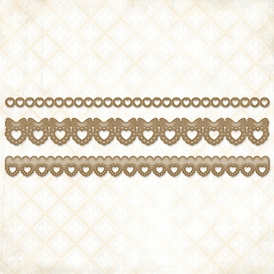 Чипборд Blue Fern StudiOs-Heart Borders