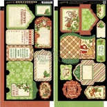 ЦЕНА СНИЖЕНА! Высечки Graphic 45 - Twas the Night Before Christmas - Tags & Pockets, размер 15х30 см