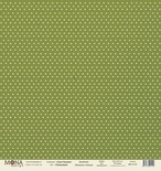 Лист односторонней скрапбумаги от Mona Design -  "Базовый горох" лист "Горох оливковый", 30,5х30,5 см
