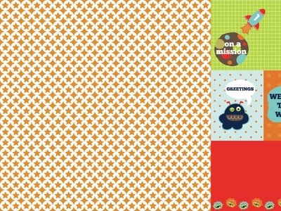 Аркуш двостороннього скрап-паперу Kaisercraft - Blast Off Collection - Galaxy, 30,5x30,5см