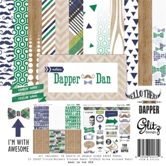 Набір паперу Glitz Design - Dapper Dan Collection Pack, 30x30 см